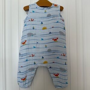 Angel Dear Boys Ocean Sea Life Print Sleeveless Romper